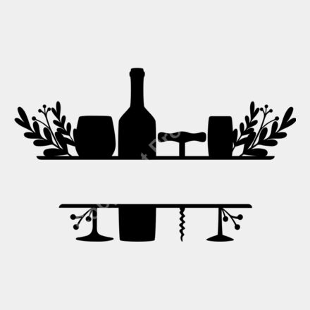 floral wine split frame Thumbnail