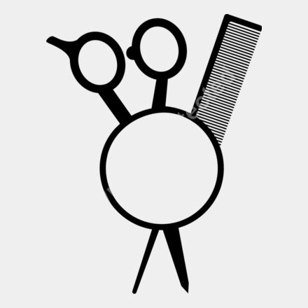 comb scissors circle monogram plain Thumbnail