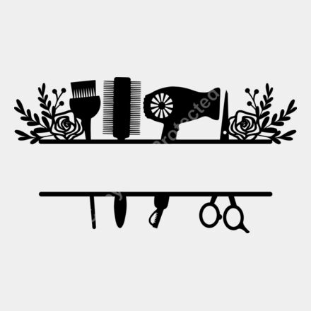 floral hairdresser split monogram frame Thumbnail