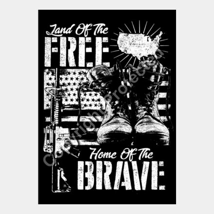 Land Of The FREE Home Of The The BRAVE   BW Thumbnail