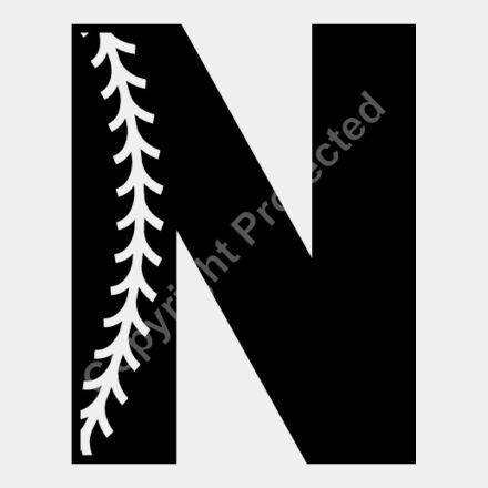 Baseball Alphabet N left Thumbnail
