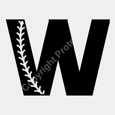 Baseball Alphabet W right Thumbnail