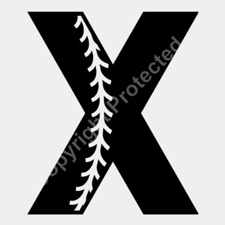 Baseball Alphabet X left Thumbnail