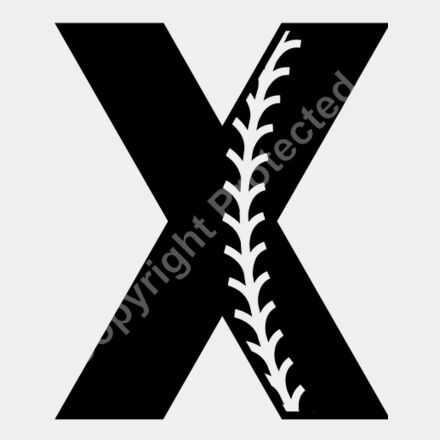Baseball Alphabet X right Thumbnail
