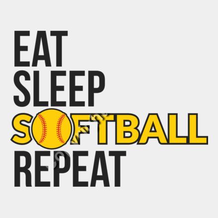 Eat sleep softball repeat Thumbnail