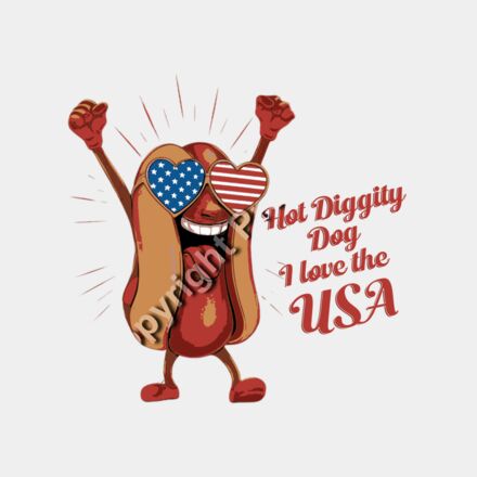 Hot Diggity Dog I Love the USA Thumbnail