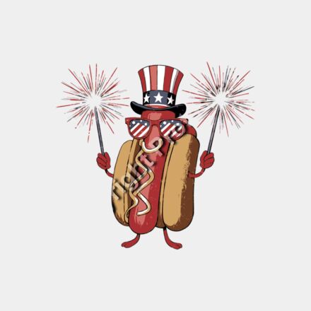Patriotic Hotdog with Sparklers Thumbnail