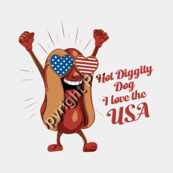 Hot Diggity Dog I Love the USA Thumbnail