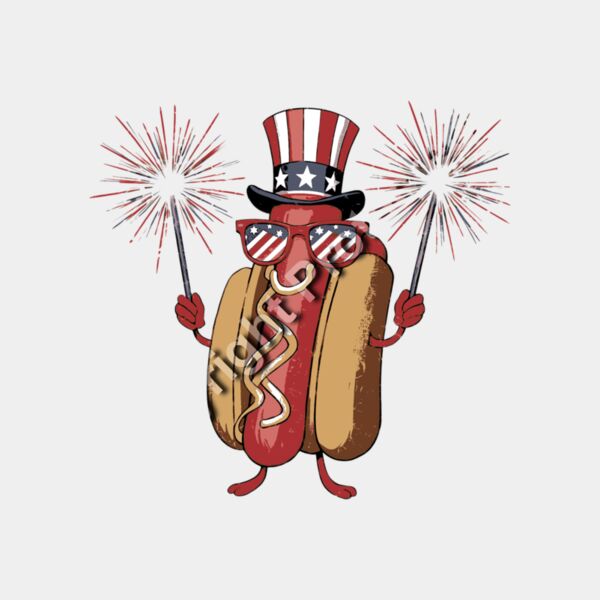 Patriotic Hotdog with Sparklers Thumbnail