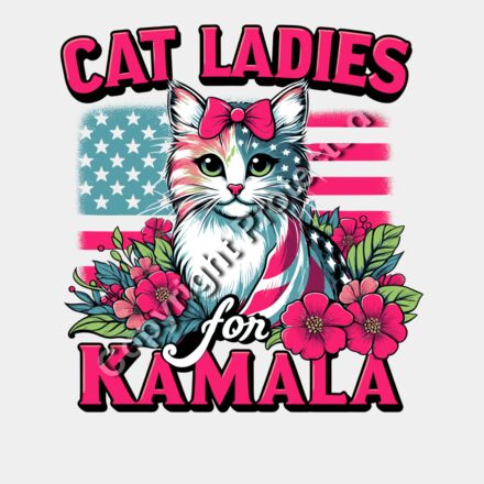 cat ladies for kamala harris 2024 election artwork Thumbnail