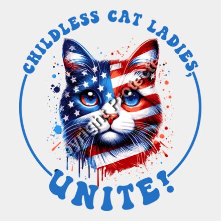 childless cat ladies unite kamala harris 2024 election artwork Thumbnail