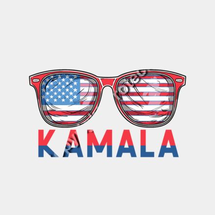 Kamala Harris 2024 american flag sunglasses patriotic design Thumbnail