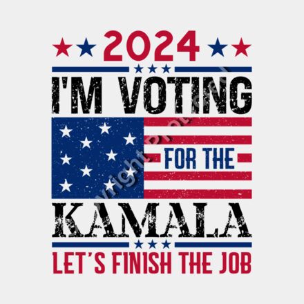 kamala harris 2024 campaign american flag finish the job design Thumbnail