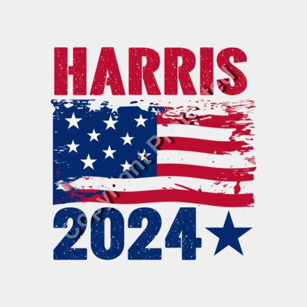 Kamala Harris 2024 campaign American flag graphic red blue stars stripes text design Thumbnail