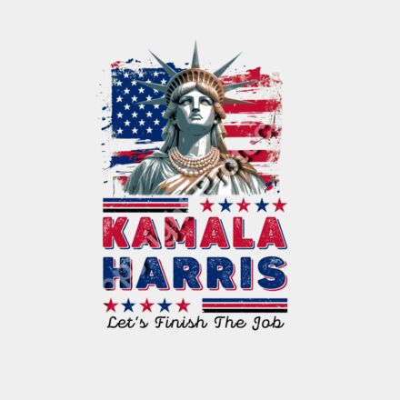 Kamala Harris 2024 campaign art featuring the Statue of Liberty and American flag colors  Thumbnail
