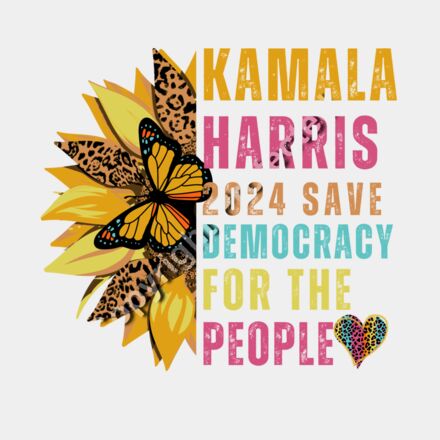 Kamala Harris 2024 campaign butterfly sunflower graphic save democracy for the people Thumbnail