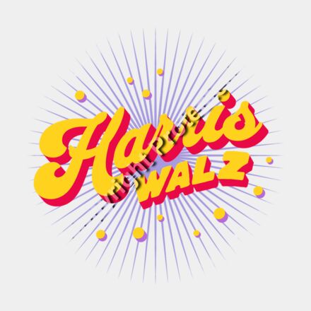 kamala harris 2024 campaign graphic bold colorful typography sunburst background Thumbnail