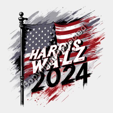 Kamala Harris 2024 campaign graphic with American flag and bold lettering  harris wallz 2024 cam Thumbnail