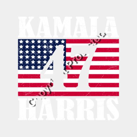 Kamala Harris 2024 campaign graphic with American flag and bold text  featuring number 47     ka Thumbnail