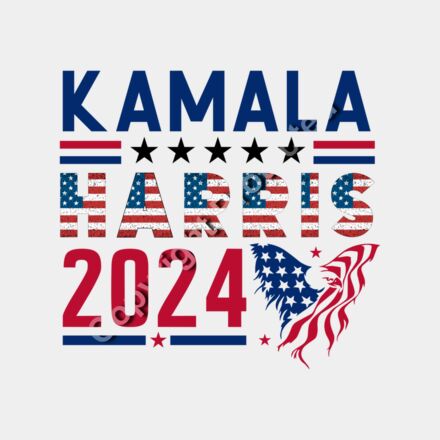 Kamala Harris 2024 campaign graphic with American flag colors and eagle imagery     kamala harri Thumbnail