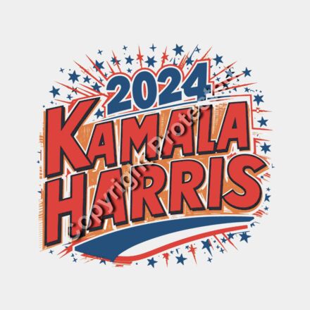Kamala Harris 2024 campaign graphic with bold text and starburst design elements      kamala har Thumbnail