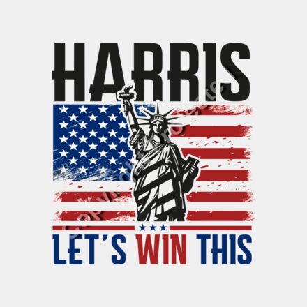 Kamala Harris 2024 campaign graphic with Statue of Liberty and American flag elements Thumbnail
