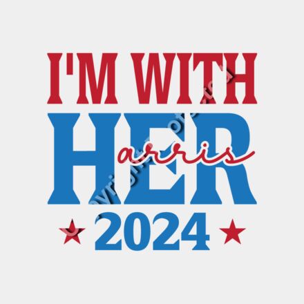 Kamala Harris 2024 campaign I m with her graphic design with stars and bold typography  Thumbnail