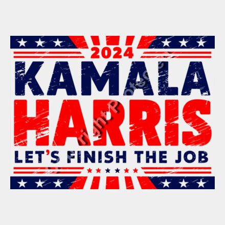 Kamala Harris 2024 campaign poster with bold red and blue lettering  stars  and patriotic theme  Thumbnail