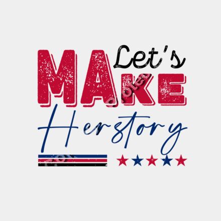 Kamala Harris 2024 campaign slogan Make Herstory with red and blue colors and stars   make herst Thumbnail