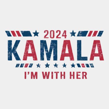 Kamala Harris 2024 campaign slogan with red and blue patriotic colors and star accents Thumbnail