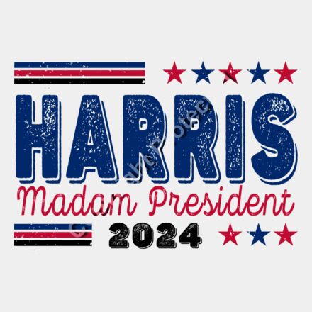 Kamala Harris 2024 campaign slogan with red and blue stars and bold typography  harris madam pre Thumbnail