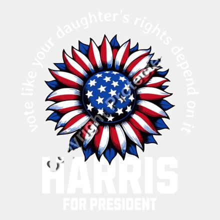 Kamala Harris 2024 campaign sunflower design with patriotic colors and voting message Thumbnail