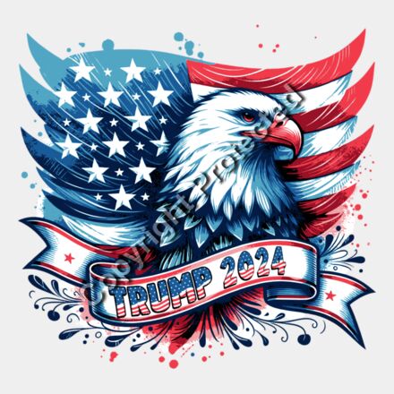 Trump 2024 American flag eagle graphic with stars and vibrant colors Thumbnail