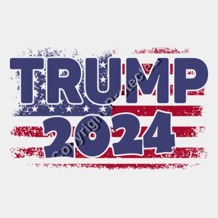 Trump 2024 American flag graphic with bold text and distressed effect Thumbnail