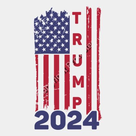 trump 2024 american flag red white blue grunge style patriotic design Thumbnail