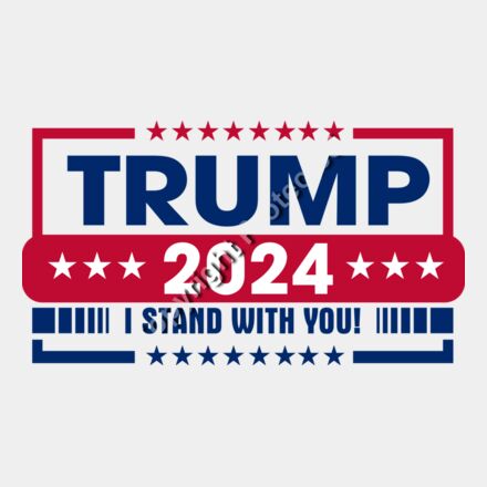Trump 2024 campaign graphic featuring bold text  stars  and patriotic colors  Thumbnail