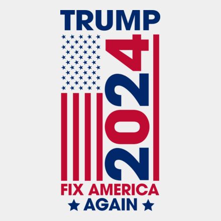 Trump 2024 campaign image with red  white  and blue color scheme  stars  and bold text promoting Thumbnail