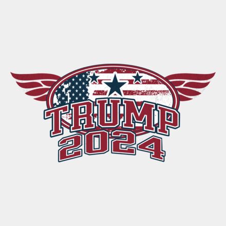 Trump 2024 campaign logo with American flag and wings graphic design Thumbnail
