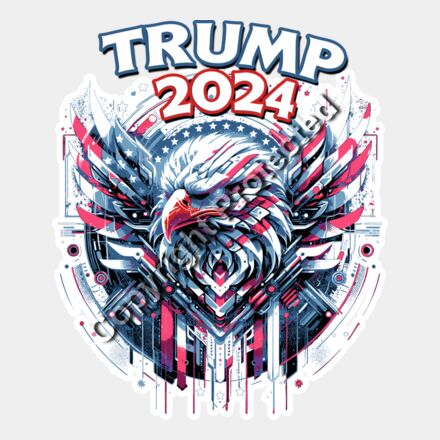 Trump 2024 Eagle Graphic with Red White and Blue Colors and Star Background Thumbnail