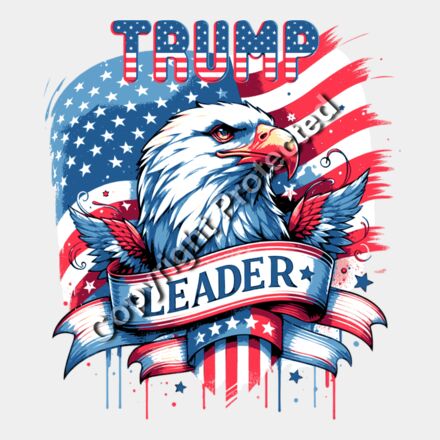 Trump 2024 eagle leader patriotic design with American flag background Thumbnail