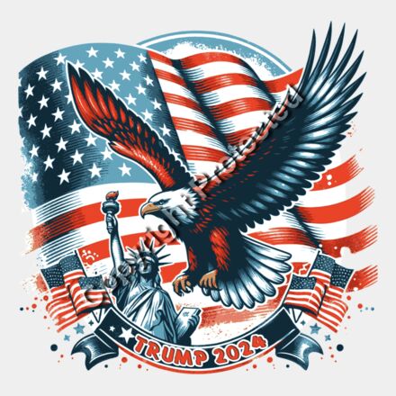 Trump 2024 eagle statue liberty American flag graphic artwork Thumbnail