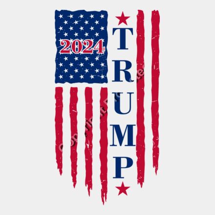 Trump 2024 Election American flag patriotic graphic design with stars and stripes Thumbnail