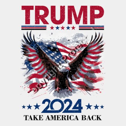 Trump 2024 election patriotic eagle design with American flag background Thumbnail