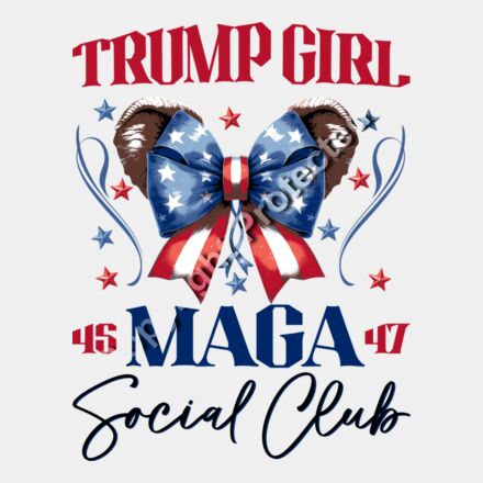 trump girl maga social club 2024 red white blue bow stars Thumbnail