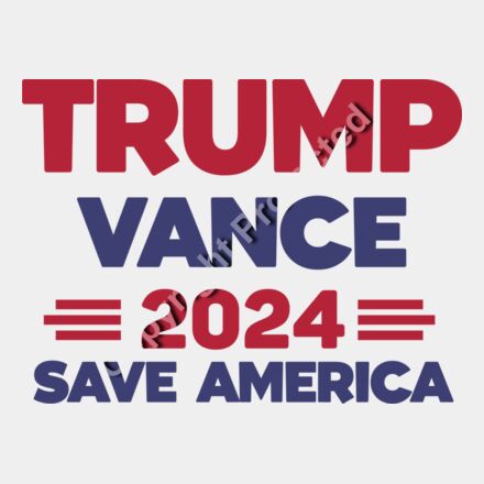 Trump Vance 2024 Save America Campaign Sign Red Blue Text Thumbnail